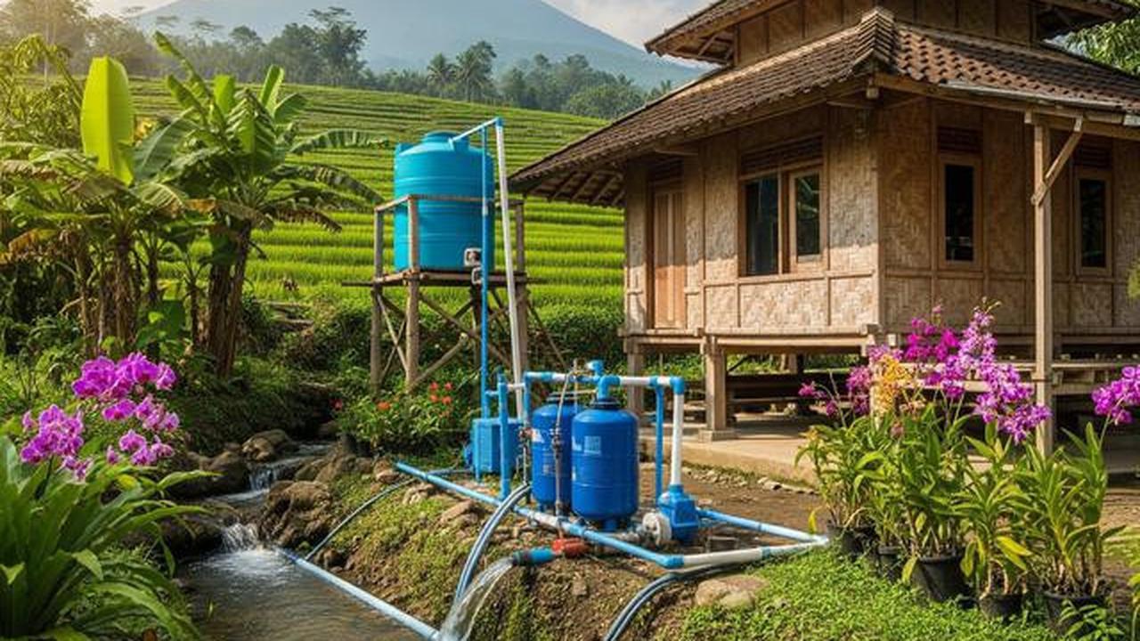 7 Model Rumah di Desa dengan Sistem Air Gravitasi Tanpa Pompa