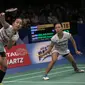 Ganda putri Indonesia Della Destiara Haris / Rosyita Eka Putri Sari tersingkir di babak delapan besar Indonesia Open 2017. (Liputan6.com/Faizal Fanani)