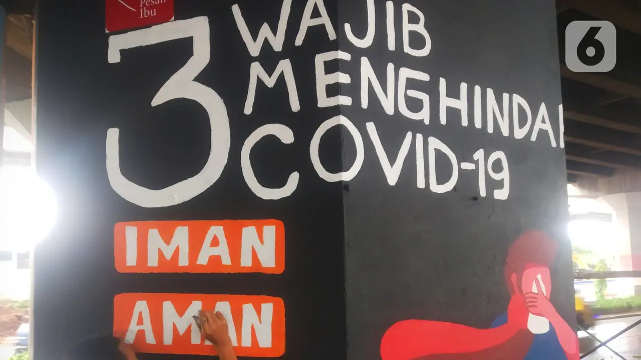 Mural Pencegahan COVID-19 Hiasi Kolong Jalan Tol Dalam Kota