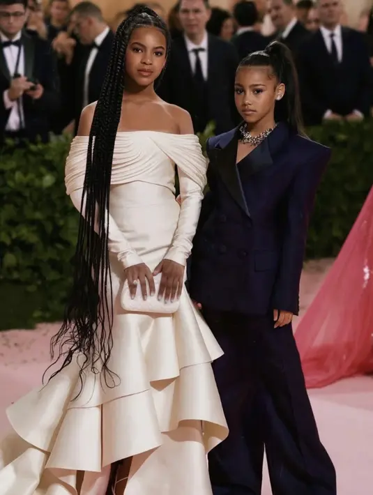 Ia tampil mengenakan dress berlayer yang begitu unik.  (Foto: Instagram/ Blue Ivy)