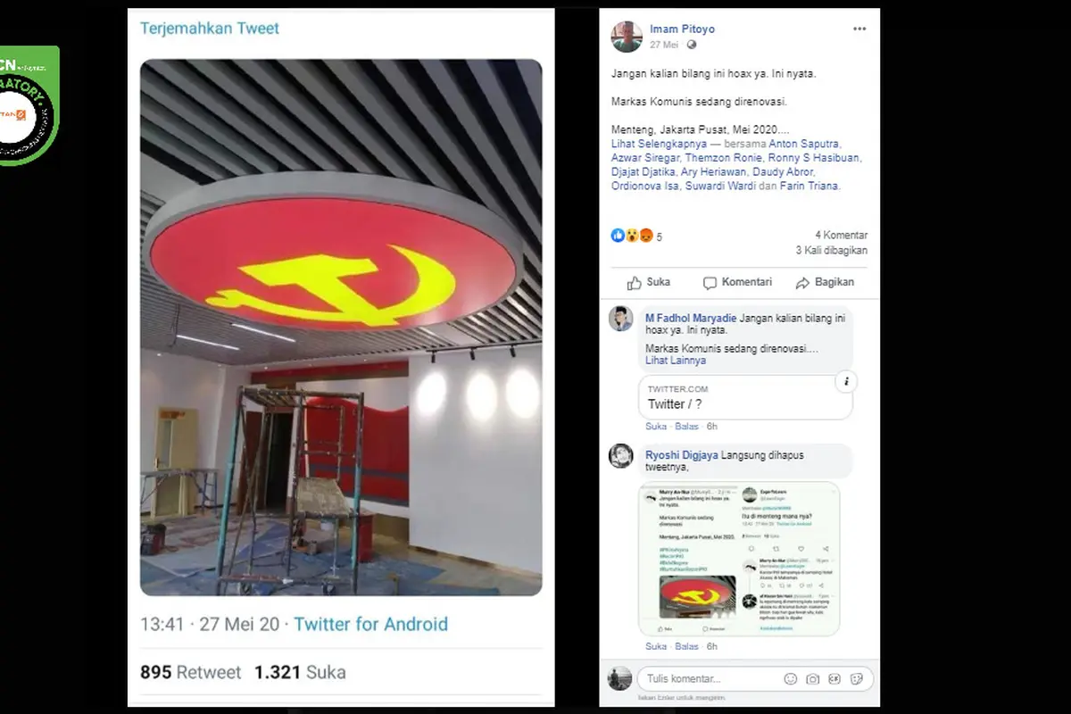 Penelusuran Klaim Foto Markas Komunis di Jakarta Pusat yang Sedang Direnovasi