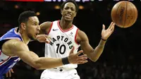 Aksi DeMar DeRozan saat Raptors Kalahkan Sixers (AP)