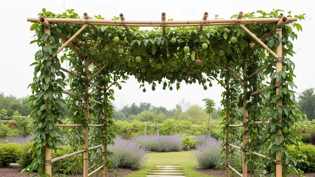Pergola Bambu Sederhana untuk Rambatan