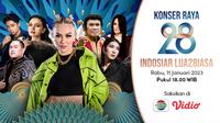Spesial Live Streaming Konser Raya 28 Tahun Indosiar Luar Biasa di Vidio tanpa jeda iklan. (Dok. Vidio)