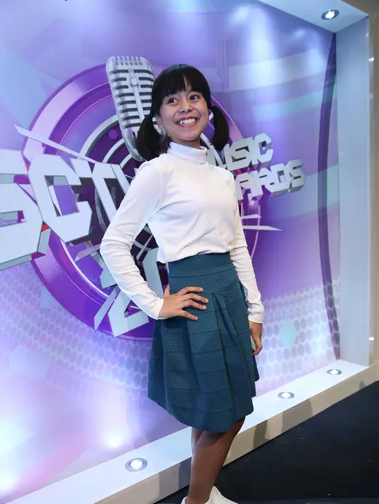 Lesti saat hadir diacara konferensi pers 'SCTV Music Awards 2016' di SCTV Tower, Jakarta Pusat, Rabu (20/4/2016). (Nurwahyunan/Bintang.com)