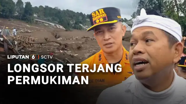Longsor Terjang Permukiman di Bandung Barat