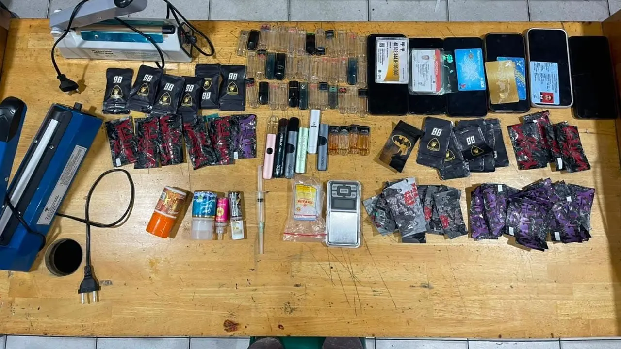 Barang bukti kasus pod getar di Medan