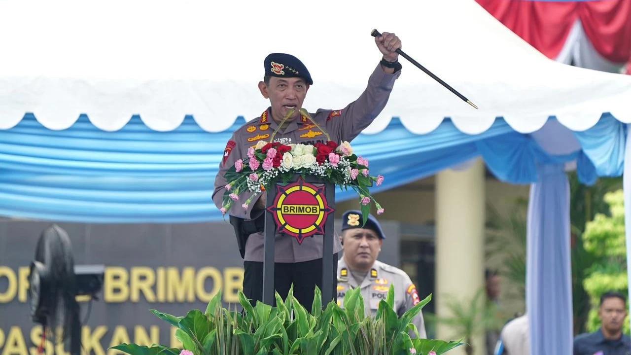 Kapolri Pimpin Apel dan Buka Rakernis Korps Brimob, Ingatkan Anggota Waspada Dampak Konflik Global