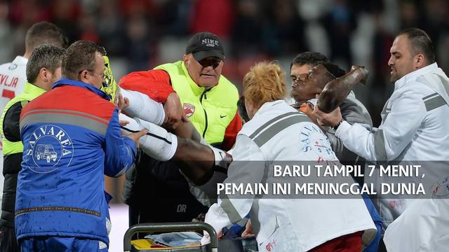 Gelandang Dinamo Bukarest, Patrick Ekeng, mengembuskan napas terakhir ketika timnya berjumpa FC Viitorul Constanta, pada pertandingan lanjutan Liga 1 di Dinamo Stadium, Jumat (6/5/2016) waktu setempat.