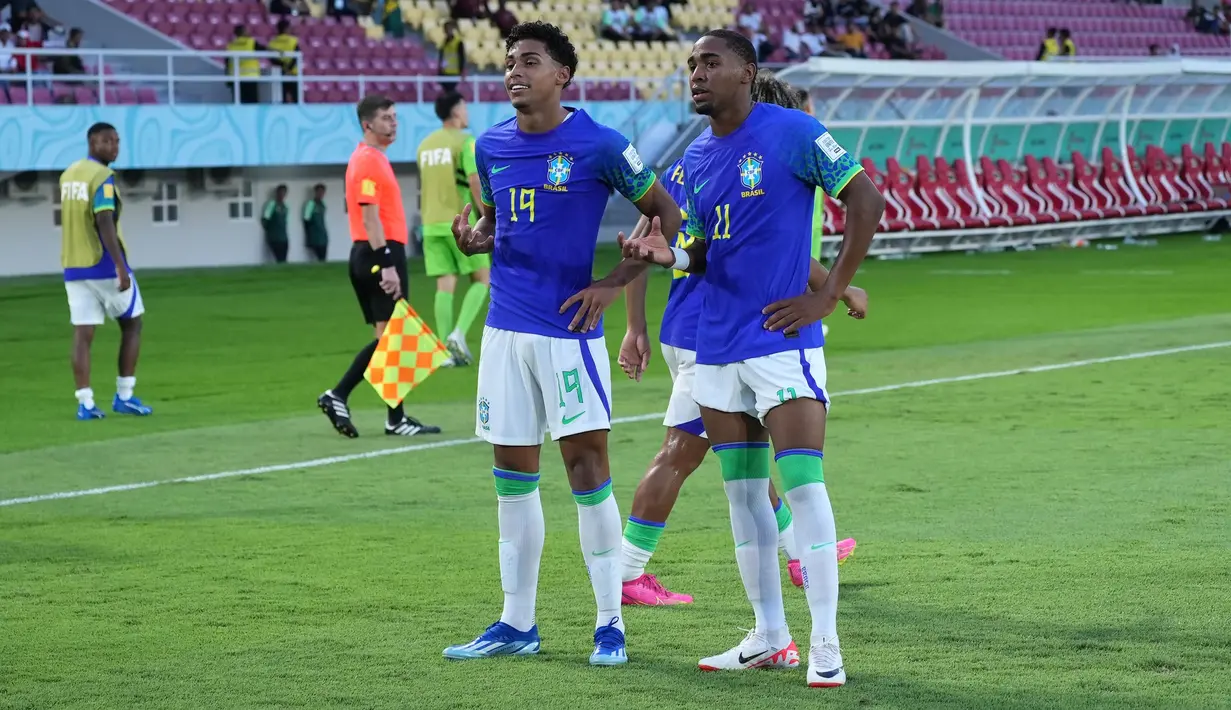 Dengan kemenangan ini, timnas Brasil U-17 melaju ke Perempat Final Piala Dunia U-17 2023. (Doc. LOC WCU17/RKY)