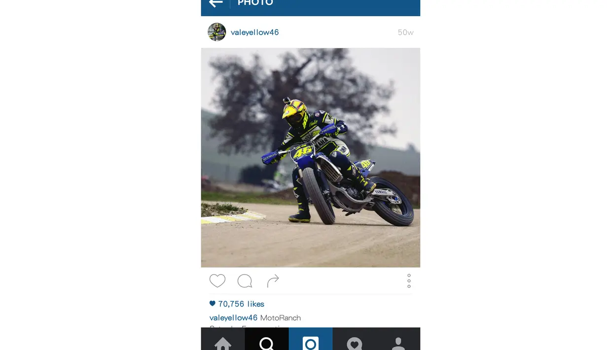 Inilah aksi Valentino Rossi dengan motor trail di MotoRanch lewat akun Instagram