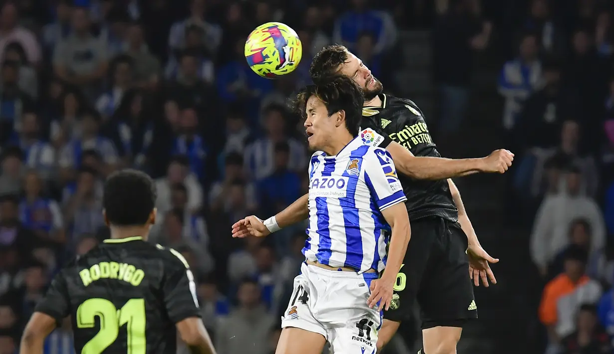 Anak asuh Carlo Ancelotti pulang tanpa poin saat melawat ke markas Real Sociedad di lanjutan LaLiga. (AP Photo/Alvaro Barrientos)