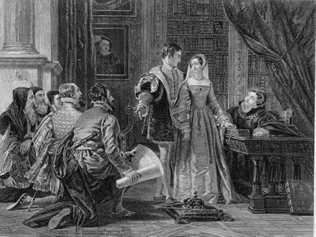Rapat rahasia di rumah Duke of Northumberland yang mengangkat Lady Jane Grey menjadi Ratu Inggris (Wikipedia/Public Domain)