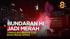 Berita video momen Bundaran HI (Hotel Indonesia) menjadi merah karena ribuan orang merayakan Timnas Indonesia U-22 meraih medali emas SEA Games 2023, Selasa (16/5/2/2023) malam hari WIB.