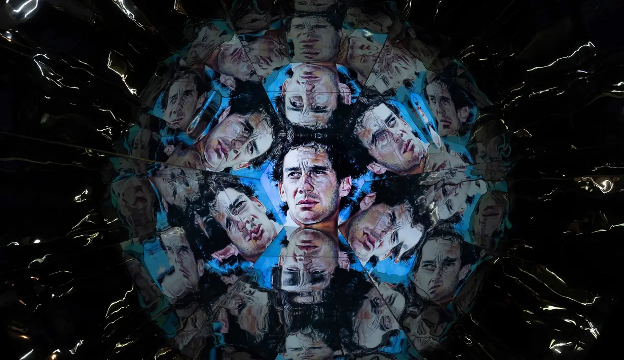 Pemandangan pameran "I, Ayrton Senna da Silva" yang ditampilkan di Rio de Janeiro, Brasil, diambil pada tanggal 30 April 2024. (Pablo PORCIUNCULA/AFP)