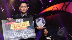 Pemenang ketiga ajang Ganteng Ganteng Serigala (GGS) Mencari Bintang diraih Marcelino pada malam grand final yang dihelat di Studio Emtek, Jakarta Barat, Rabu (15/4/2015). (Liputan6.com/Faisal R Syam)