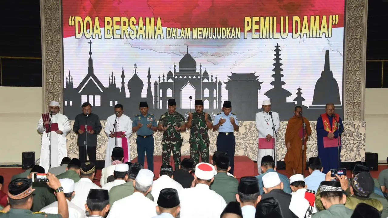 TNI Gelar Doa Bersama Lintas Agama Agar Pemilu Damai