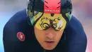 Pembalap Tim Ineos Grenadiers, Michal Kwiatkowski melintasi garis finis pada etape ke-5 balap sepeda Tour de France 2021 kategori time trial denga menempuh jarak 27 km, dari Change menuju Laval, pada 30 Juni 2021. (AFP/Pool/Christophe Petit Tesson)