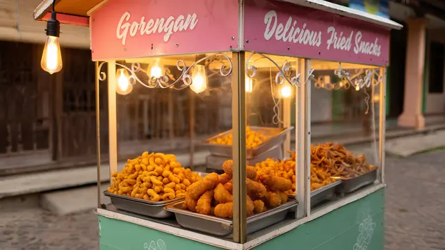 Etalase gorengan di depan rumah (Foto: Reve Art AI)