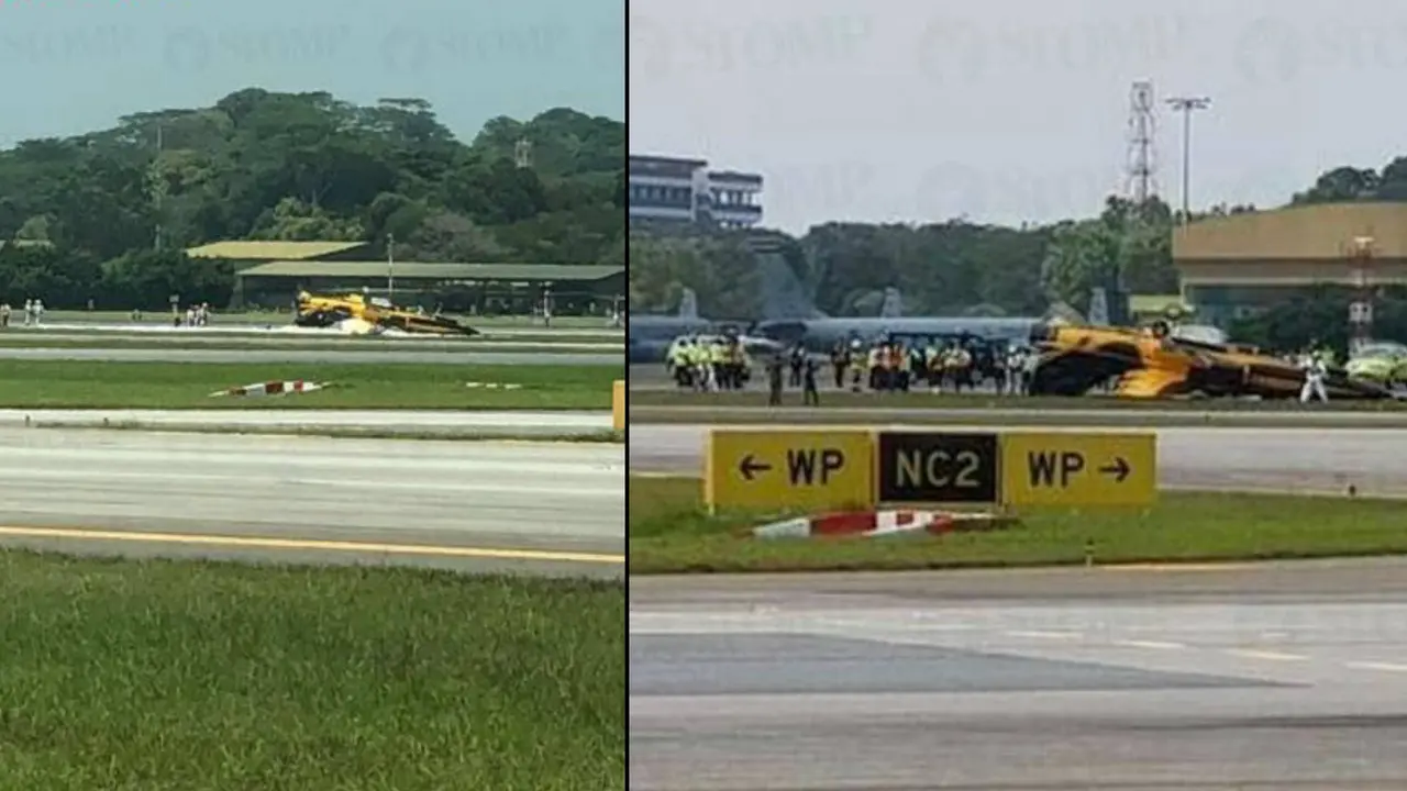Pesawat Korsel kecelakaan di bandara Changi, Singapura. (Stomp)