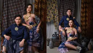 Sesi foto  Melly Lee dan Tama Kim Konsep Kerajaan (Sumber: Intagram/mellyleeofficial)