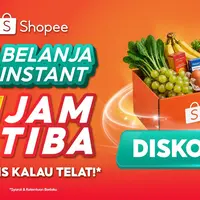 Shopee luncurkan belanja instant 1 jam tiba untuk penuhi kebutuhan harian pengguna. Nikmati juga promo diskon 50% untuk berbelanja kebutuhan harian, mulai dari makanan segar, makanan beku, obat-obatan hingga perlengkapan lainnya di Shopee. / Foto dok Shopee.