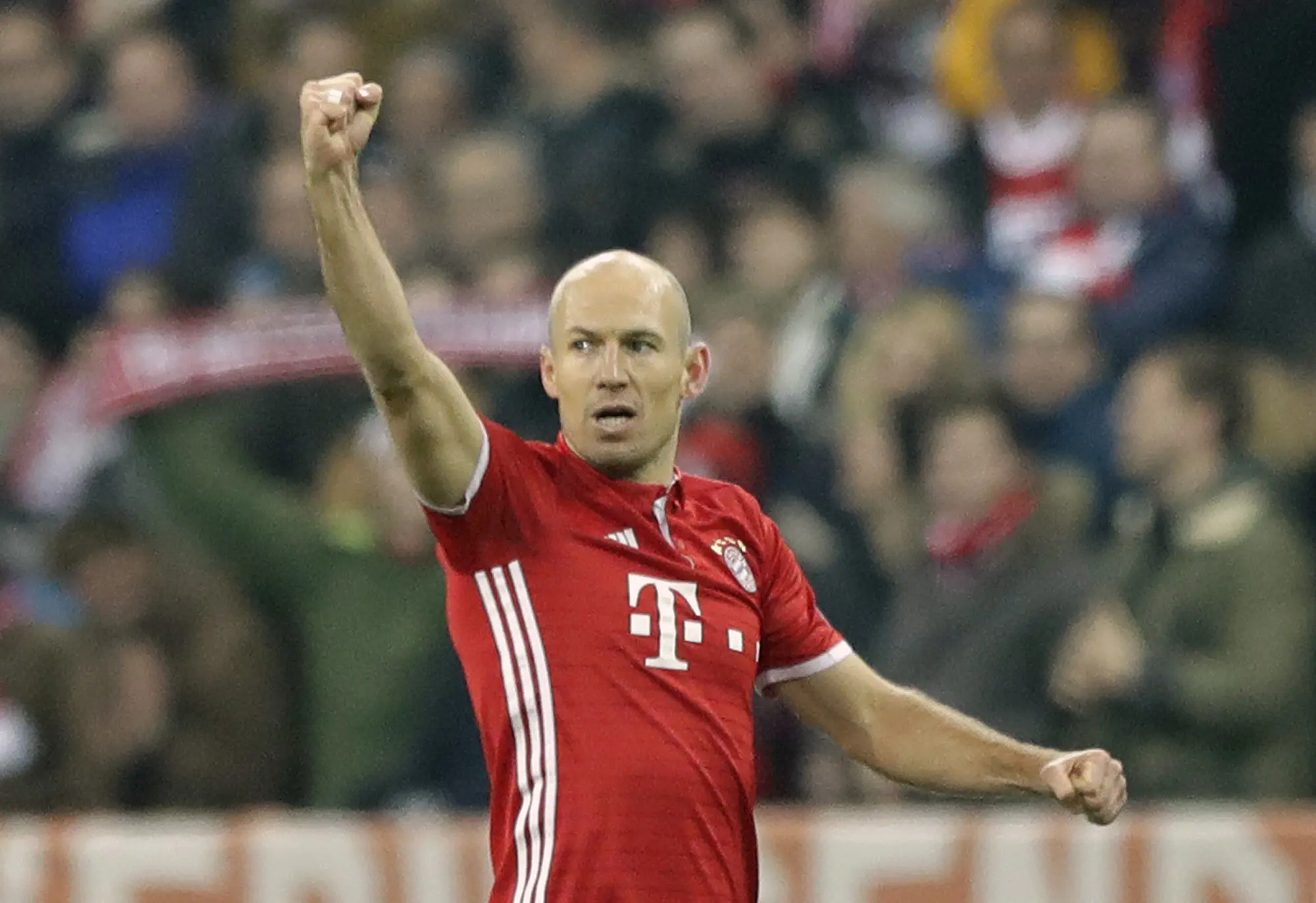 Arjen Robben meraih kesuksesan setelah hijrah ke Bayern Munchen pada 2009. (AP/Matthias Schrader)
