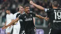 Bek Juventus Bremer merayakan golnya ke gawang Sampdoria pada laga Liga Italia (AP)