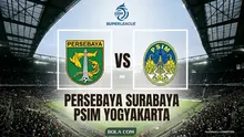 Ilustrasi Persebaya Surabaya Vs PSIM Yogyakarta, BRI Super League. (Bola.com/AI)