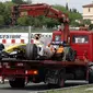 Truk pengangkut mobil Formula 1, Renault. (JOSEP LAGO / AFP)