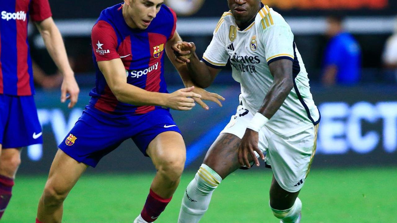 Barcelona sukses meraih kemenangan atas Real Madrid pada laga pramusim yang digelar di Stadion AT&T, Arlington, Texas, AS, Minggu (30/7/2023). Klub asal Catalan itu tampil gemilang dengan memperolah kemenangan tiga gol tanpa balas atas sang rival klasik.