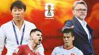 Kualifikasi Piala Dunia 2026 Zona Asia - Timnas Indonesia Vs Vietnam - Shin Tae-yong, Sandy Walsh Vs Philippe Troussier, Nguyen Tien Linh (Bola.com/Adreanus Titus)