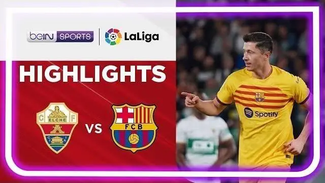 Berita video highlights laga Liga Spanyol (LaLiga) 2022/2023 pekan ke-27 antara Elche melawan Barcelona yang berakhir dengan skor 0-4, di mana Robert Lewandowski menciptakan dua gol, Minggu (2/4/2023) dini hari WIB.