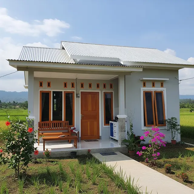 Desain Rumah 1 Lantai Biaya 50 Juta di Desa 2 Kamar