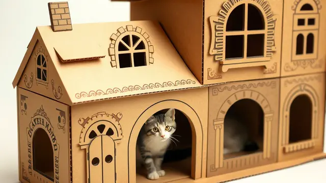 desain rumah kucing (ilustrasi by qwen.ai)