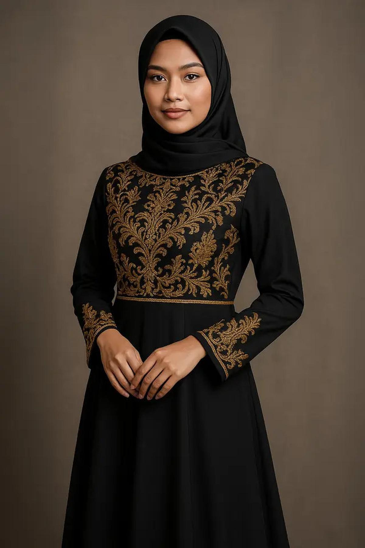 7 Model Gamis Hitam untuk Pesta Tren 2025 yang Elegan, Mewah dan Mudah Dipadukan