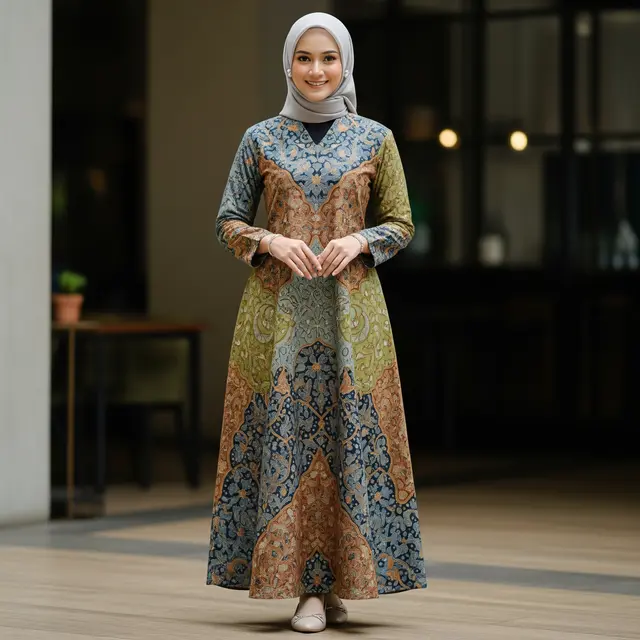 9 Model Gamis Batik Wanita untuk Seragam Arisan, Tampil Kompak dan Anggun