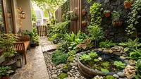 7 Ide Kolam Mini dari Galon Bekas yang Dipadukan Mini Garden, Halaman Sempit Terlihat Lebih Mewah