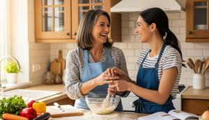 Ilustrasi ibu dan anak/ AI