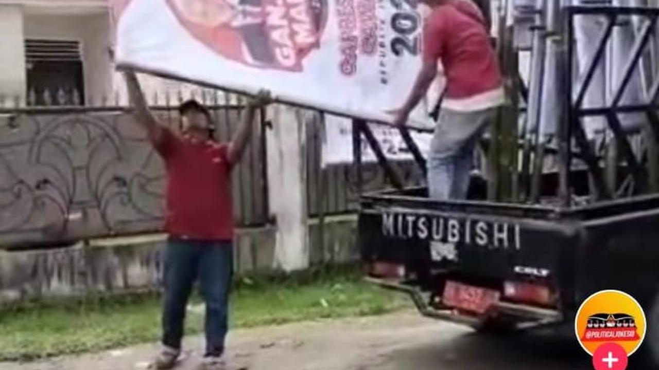 Sebelumnya, beredar video di media sosial yang memperlihatkan mobil berpelat merah BK 9454 T tengah menurunkan baliho Ganjar-Mahfud untuk dipasang di pinggir jalan. <br>