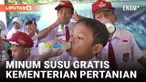 Ribuan Siswa SD di Banyumas Ikuti Uji Coba Minum Susu Gratis