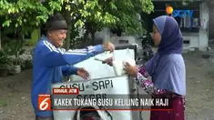 Karena kerja keras dan kesabarannya menabung bertahun-tahun, kakek pedagang susu keliling dan petani ini akhirnya dapat berangkat haji.