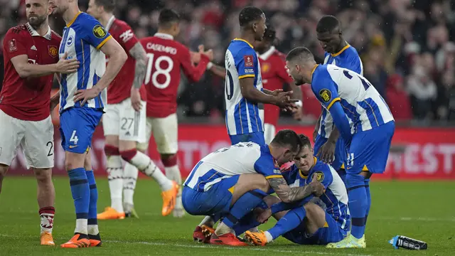 Foto: MU Susul Manchester City ke Final Piala FA, Taklukkan Brighton Melalui Babak Adu Penalti