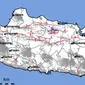 Gempa Magnitudo 3,3 menggetarkan wilayah Bojonegoro, Jatim, Senin sore (22/4/2024). (Liputan6.com/ Dok BMKG)
