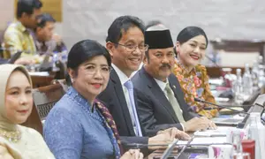 Menkeu Purbaya Yudhi Sadewa saat mengikuti rapat kerja dengan Komisi XI DPR RI terkait asumsi dasar RAPBN 2027 di Kompleks Parlemen, Senayan, Jakarta, Rabu, 2 September 2026. (KLY/ Arie Basuki)