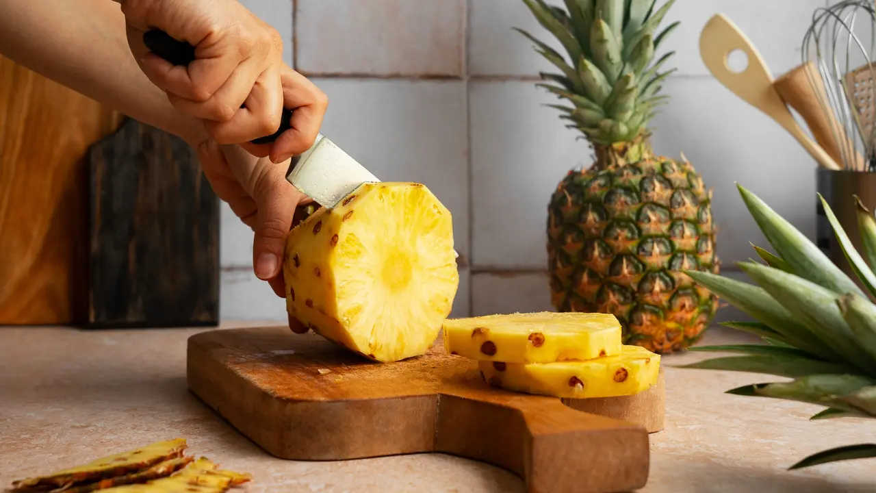 Cutting Pineapple