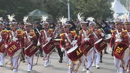 Kirab Merah Putih melintas menuju Istana Negara di Jalan Medan merdeka Barat, Jakarta, Senin (17/8/2026). (KLY/ Budy Santoso)