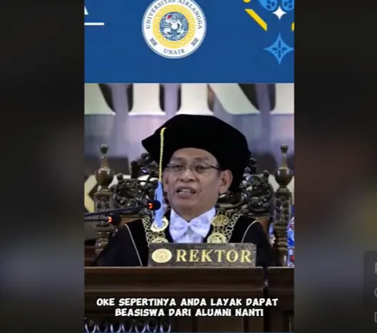 "Oke sepertinya Anda layak dapat beasiswa dari alumni nanti untuk S2 ya silakan. Dari Alumni nanti akan berikan beasiswa Anda untuk melanjutkan ke jenjang S2," ujar Rektor menawarkan 'golden ticket' ke wisudawan. <br>