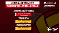 Live Streaming Men’s and Women’s Turkish Volleyball League 2022/23 di Vidio 14-15 Januari 2023