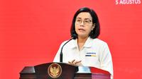 Menteri Keuangan (Menkeu) Sri Mulyani di Kantor Presiden, Istana Kepresidenan Jakarta, Senin (05/08/2024). (Foto: Humas Setkab/Djay).